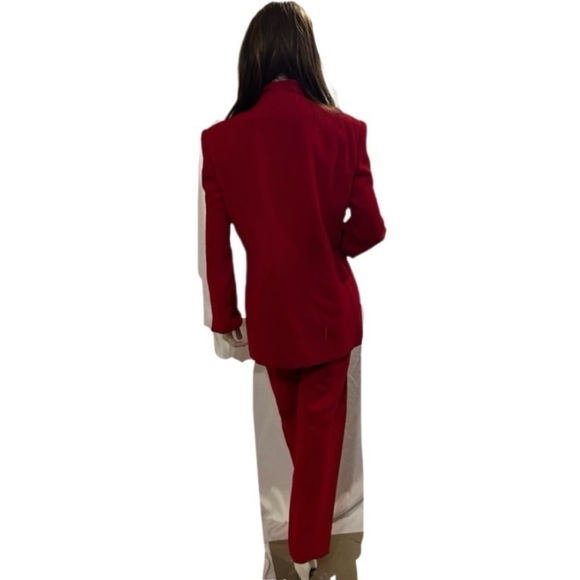 Christian Dior Red Wool Pants Suit - Picture 3 of 6